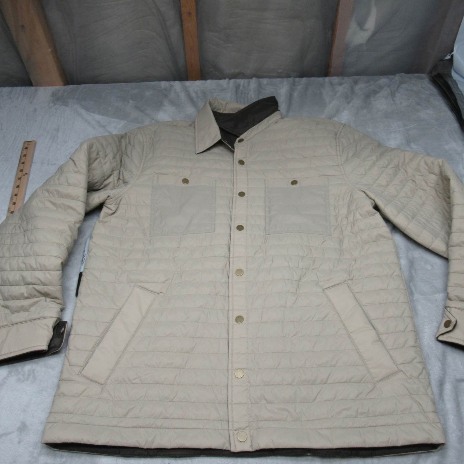 5.11 Tactical Shirt Jacket Mens Large Brown Quilted Insulated Dylan Reversible